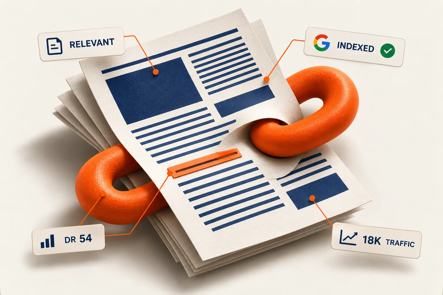 Relevant indexed article with an orange link